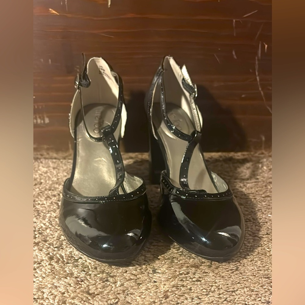 Black Vintage Strap Heels